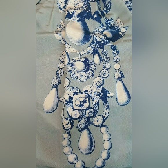 $4,800 OSCAR DE LA RENTA ADORABLE COUTURE BLUE DIAMOND SILK RUNWAY DRESS US 2 - Picture 4 of 11